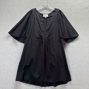 Pomander Place Dress Womens XXL Black Finley Flutter Sleeve Split Neck Mini